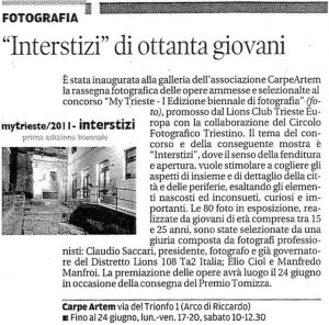 Il Piccolo_"Interstizi" di ottanta giovani