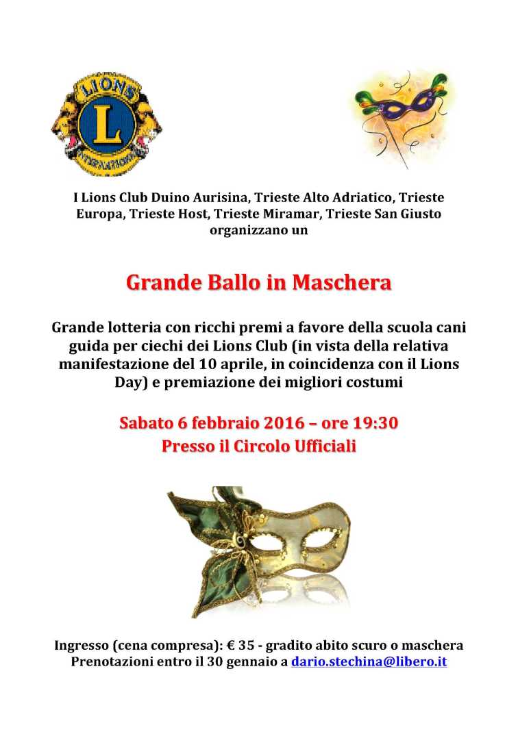 Ballo in maschera 2016 - invito