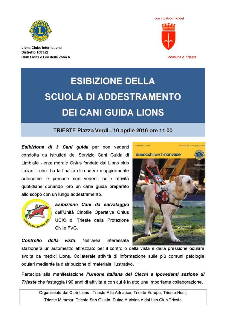 Cani Guida Trieste Volantino